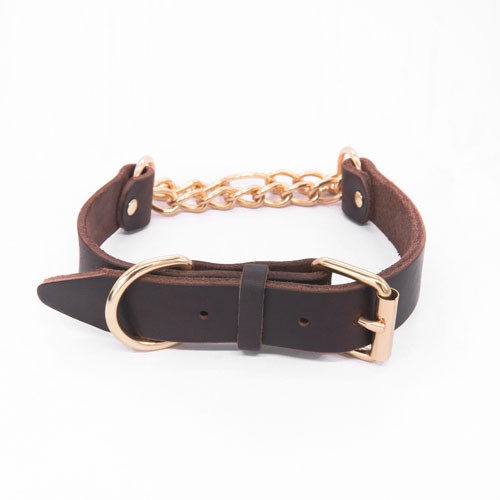 Handmade leather dog chain collars